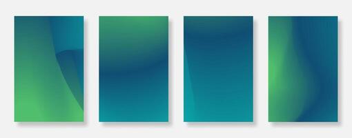 Abstract fluid gradient wave poster background set. Minimal design with colorful and liquid color for social media poster, banner, card vector