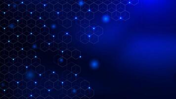 Abstract technology design with hexagon pattern. Big data visualization. Genetic research, molecular structure, chemical engineering and science concept vector