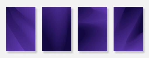 Abstract modern gradient poster background set. Elegant design book cover template with dark blue and purple color. Suitable for social media, banner, ads vector