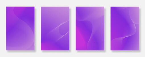 Abstract line wave gradient poster background design set. Elegant book cover template. Suitable for social media, ads, music, flyer vector