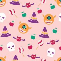 Hauntingly Beautiful Halloween Pattern Flat Design Style vector