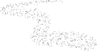 Glitter shiny silver confetti flying with curve swirl line illustration vector