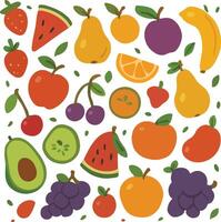 Fruits Doodle Pattern vector