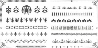 set of vintage decorative elements, lines and shapes vector