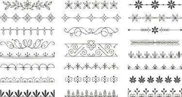 a set of decorative borders and lines vector