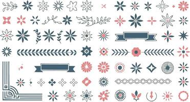 a set of decorative elements and patterns vector
