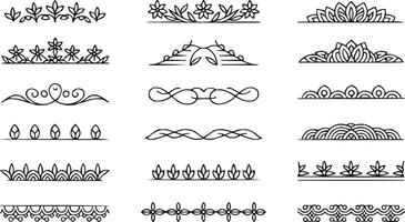 set of decorative elements, lines and borders vector