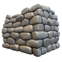 beautiful rustic Stone wall, dry stacked, irregular stones detailed png