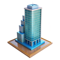 elegant rustic Modern skyscraper architectural model detailed png