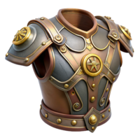 notable minimalist Steampunk shoulder armor with intricate engravings and brass accents. NO BACKGROUND with Transparent Background. 4K png