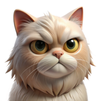coveted traditional A grumpy Persian cat, close-up, NO BACKGROUND with Transparent Background. expertly shot png