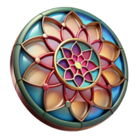 coveted gothic Stained glass rose window, circular design, NO BACKGROUND with Transparent Background. sharp png