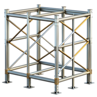 enchanting quintessential Scaffolding section, metal frame, NO BACKGROUND with Transparent Background. png