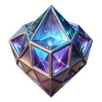 alluring romantic coastal Alien crystal with glowing facets and intricate patterns NO BACKGROUND with Transparent Background. authentic png