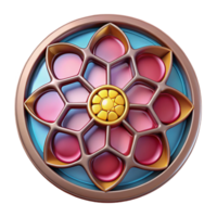 elegant celebrated Stained glass rose window, circular design, NO BACKGROUND with Transparent Background. png