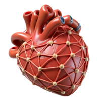 captivating energetic vintage A stylized human heart made of interconnected wires. NO BACKGROUND with Transparent Background. studio quality png