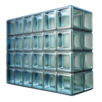 breathtaking calm futuristic Glass block wall section, textured pattern, NO BACKGROUND with Transparent Background. fine detail png