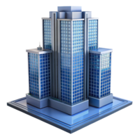 calm spectacular Modern skyscraper architectural model, NO BACKGROUND with Transparent Background. 4K png