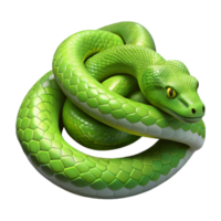 gorgeous exceptional A slithering green tree python, coiled. NO BACKGROUND with Transparent Background. png