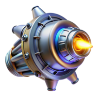 beautiful harmonious bohemian Spaceship engine with glowing plasma core and intricate details NO BACKGROUND with Transparent Background. original png