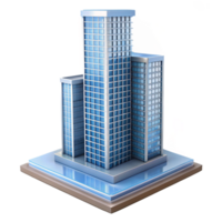distinctive rustic Modern skyscraper architectural model NO BACKGROUND with Transparent Background. museum quality png