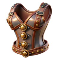 picturesque retro Steampunk corset with leather straps and metal buckles. NO BACKGROUND with Transparent Background. exclusive png