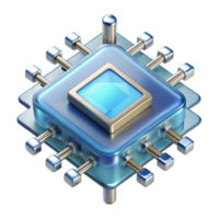 enchanting dreamy industrial Crystalline data chip with complex circuitry NO BACKGROUND with Transparent Background. flawless png