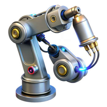 magnífico renascimento cyberpunk robótico braço com intrincado fiação não fundo com transparente fundo. 8k png