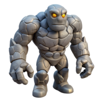 harmonious gorgeous A powerful golem, made of stone, NO BACKGROUND with Transparent Background. masterfully captured png