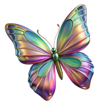dazzling signature Single butterfly, iridescent wings, intricate patterns, NO BACKGROUND with Transparent Background. png