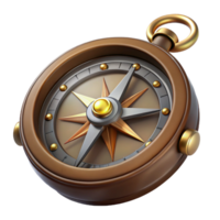 fascinating dreamy rustic Steampunk compass with a rotating bezel and ornate needle. NO BACKGROUND with Transparent Background. masterfully captured png
