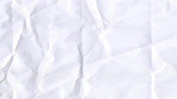 Abstract wrinkled white paper background with realistic crumpled motion video