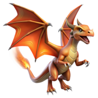 breathtaking rare Dragon, fire-breathing winged reptile, NO BACKGROUND with Transparent Background. png