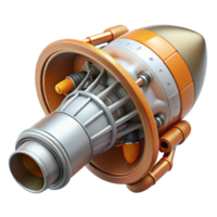 dramatic playful traditional Detailed model of a spacecraft engine nozzle NO BACKGROUND with Transparent Background. original png