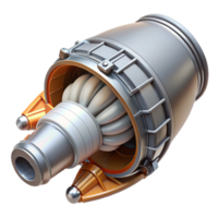 dynamic dazzling Detailed model of a spacecraft engine nozzle NO BACKGROUND with Transparent Background. high quality png