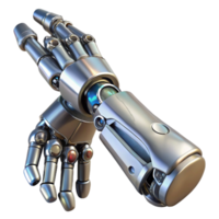 dazzling inspired Cybernetic robot arm, highly detailed, metallic, intricate wiring. NO BACKGROUND with Transparent Background. png