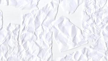 Motion paper background, crumpled torn white texture, ideal for overlay effects video