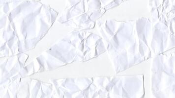 Torn paper surface, white crumpled texture with looping soft animation video