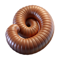 notable baroque A millipede, curled up. NO BACKGROUND with Transparent Background. sharp png