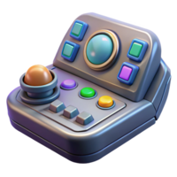 distinctive tropical Spaceship control panel with illuminated buttons. NO BACKGROUND with Transparent Background. sharp png