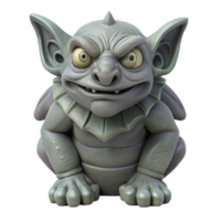 dazzling inspired Stone gargoyle, grotesque face, NO BACKGROUND with Transparent Background. png