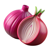 dynamic wonderful One red onion cut in half NO BACKGROUND with Transparent Background. impeccable png