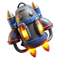 captivating contemporary Futuristic jetpack with glowing thrusters NO BACKGROUND with Transparent Background. gallery standard png