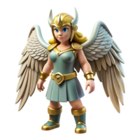 breathtaking tranquil elegant A single Valkyrie, winged warrior maiden, NO BACKGROUND with Transparent Background. gallery standard png