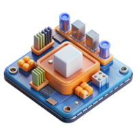calm sumptuous A motherboard, with components attached. NO BACKGROUND with Transparent Background. sharp png