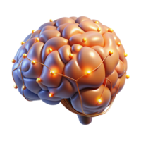 distinctive bohemian A stylized brain, depicted with glowing neural pathways. NO BACKGROUND with Transparent Background. genuine png