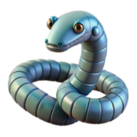fascinante romântico rústico robótico serpente com flexível segmentos não fundo com transparente fundo. bem detalhe png