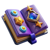 signature futuristic A stylized, open grimoire, filled with arcane symbols. NO BACKGROUND with Transparent Background. perfect clarity png