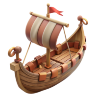 alluring distinctive A Viking Longship, wooden warship with oars, NO BACKGROUND with Transparent Background. png