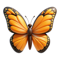 gorgeous traditional Monarch butterfly with wings spread NO BACKGROUND with Transparent Background. crisp png